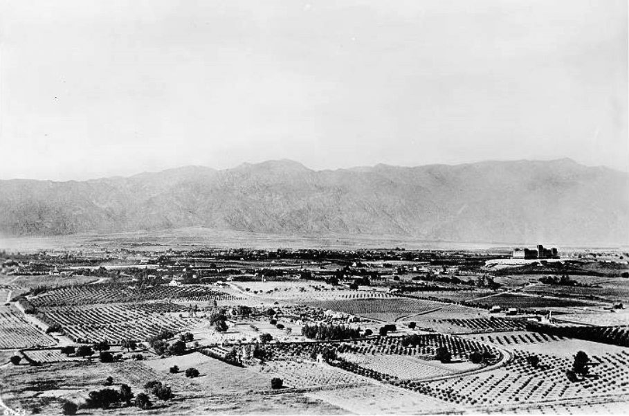 Water And Ociates 1886 Panoramic View Looking North From South Pasadena Showing Orange Groves And Residences The Raymond Hotel Sits On Top Of Bacon Hill At