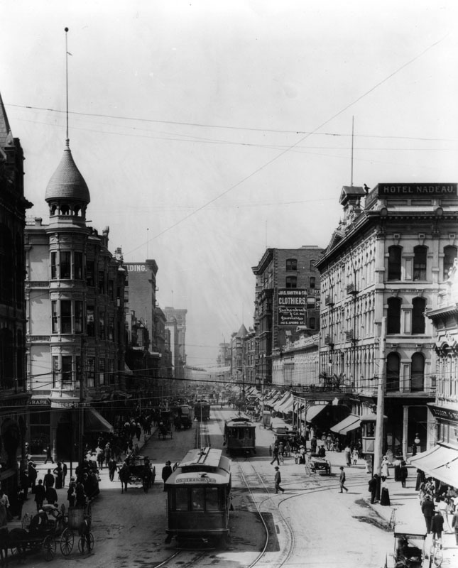 ca 1905 view of spring street at 1st looking south circa 1905 the hotel ...