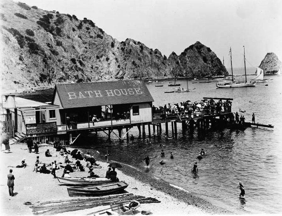 Calif - c.1910- Historic Photo Print Wharf & The Aquarium Catalina Island 