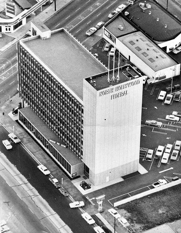 Water And Ociates 1962 Aerial View Showing The North Hollywood Federal Savings And Loan Located At 4455 Lankershim Blvd Corner Of Riverside Drive Adjoining