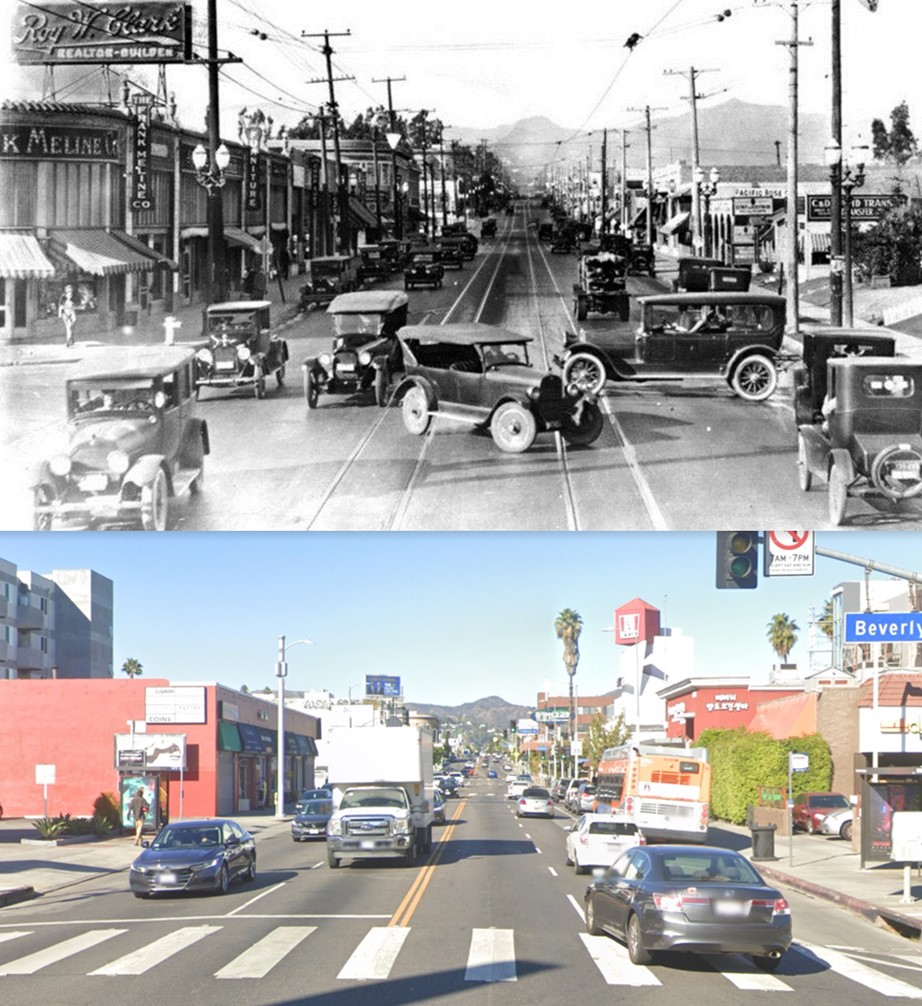 NW Corner of Beverly Blvd and Fairfax Ave 1930 Vs 2022 : r/LosAngeles