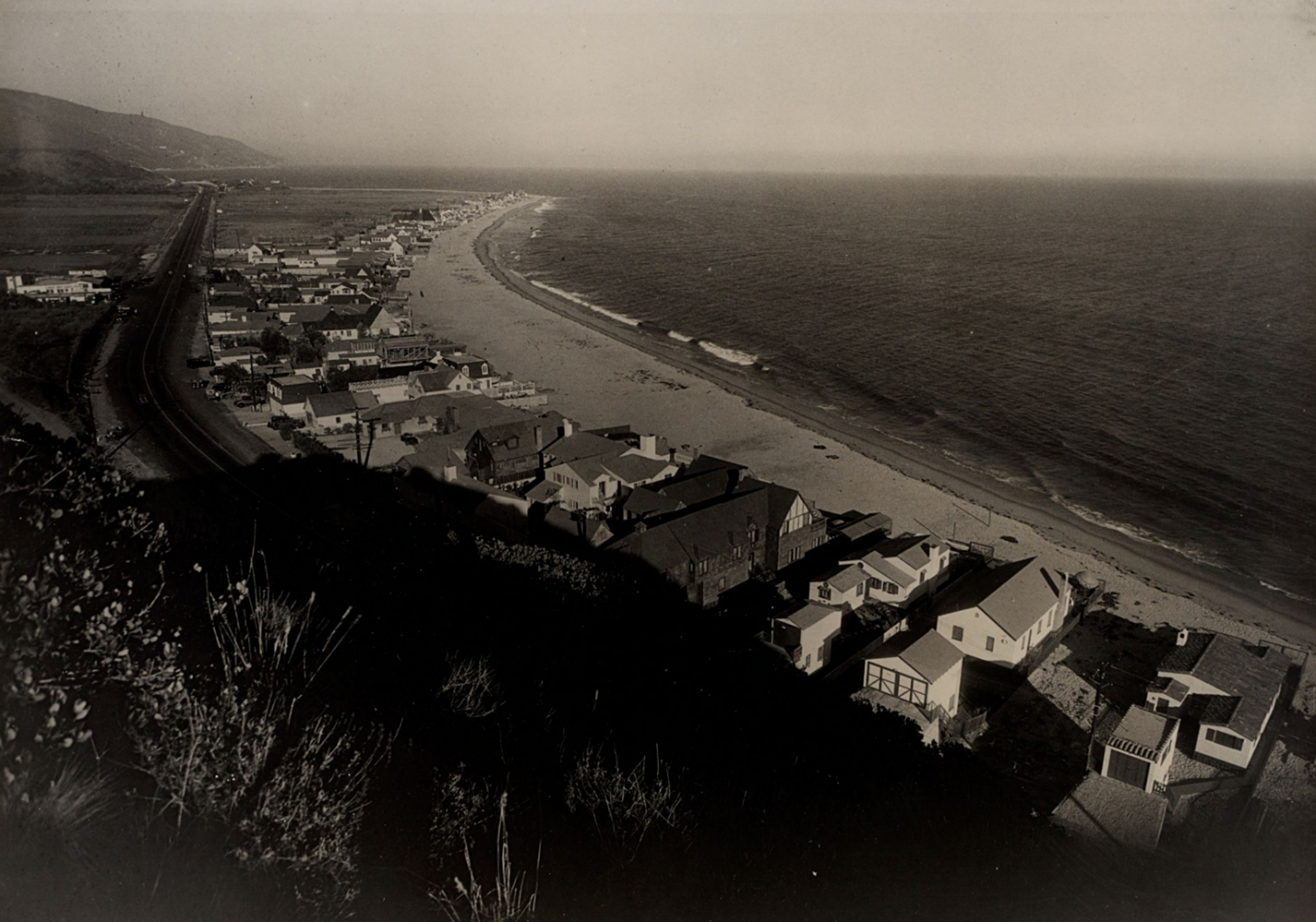 Photo postcard aerial view Hollywood CA c. 1930s by Robert Spence